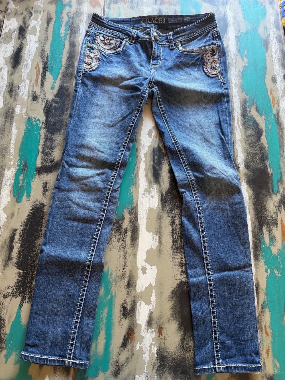 Grace in LA Blue Skinny Jeans